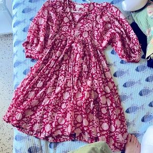 Daughters of India Kyra mini dress in Saffron